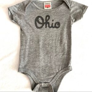 Homage Classic Ohio script onsie